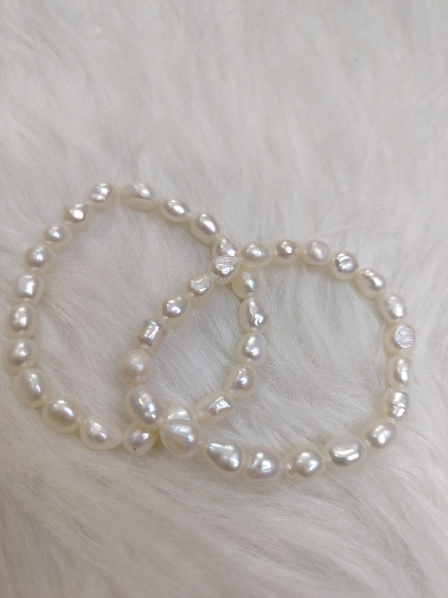 Natural Pearl Bracelet for Women | Genuine Pearl Beaded Bracelet for Calm Energy, Intuition, Spiritual Balance & Everyday Elegant Wear
