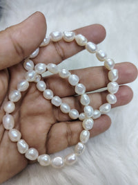 Natural Pearl Bracelet for Women | Genuine Pearl Beaded Bracelet for Calm Energy, Intuition, Spiritual Balance & Everyday Elegant Wear