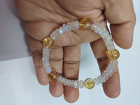 Gaj Kesari Yog Bracelet | Natural Citrine & Moonstone Gemstone Bracelet | Prosperity Wealth Intention Energy Balance & Positive Vibes Jewellery