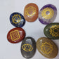 7 Chakra Gemstone Coin Set | Engraved Chakra Healing Stones for Meditation & Spiritual Practice