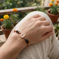 Bro Rakhi | Premium Bead Rakhi with Tiger Eye Hematite & Black Obsidian Stones | Handmade Raksha Bandhan Rakhi for Brother | Symbol of Protection Confidence & Positivity