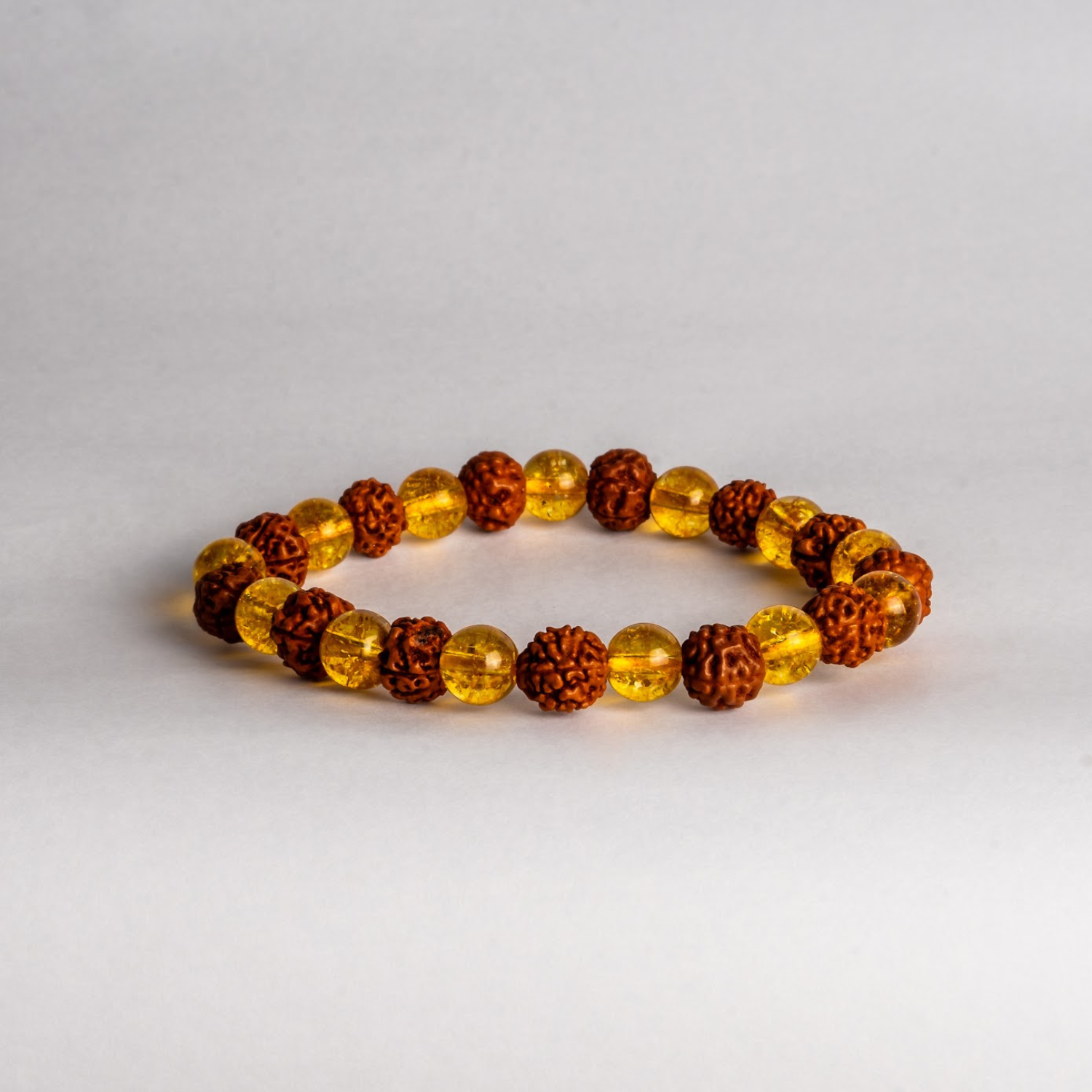 Rudraksh and Citrine Bracelet
