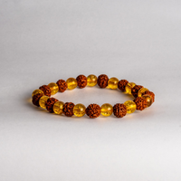 Rudraksh and Citrine Bracelet