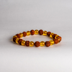 Rudraksh and Citrine Bracelet
