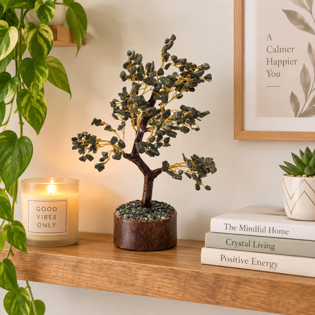 Pyrite Crystal Gemstone Tree | Natural Stone Money Tree Decor | Handmade Home & Office Decoration
