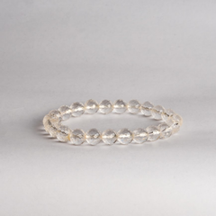 Clear Crystal Quartz Bracelet in Diamond Cut