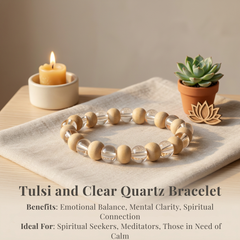 Tulsi and Clear Quartz Bracelet