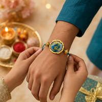 Natural Stone Handcrafted Raksha Bandhan Rakhi | Premium Crystal Rakhi Bracelet for Brother | Elegant Festive Thread