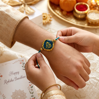 Premium Ganesha Crystal Rakhi Bracelet for Brother | Natural Crystal Stone Raksha Bandhan Rakhi | Handcrafted Design with Elegant Finish
