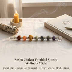Seven Chakra Tumbled Stone Wellness Stick – Chakra Balancer & Energy Healing Tool