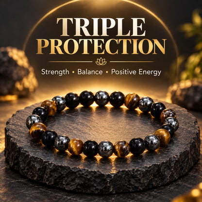 Personalised Triple Protection Crystal Bracelet | 8mm Multi Crystal Beads
