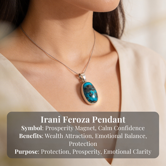 Irani Feroza Pendant in German Silver