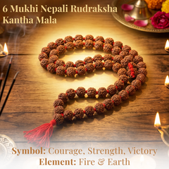 6 Mukhi Nepali Rudraksha Kantha Mala
