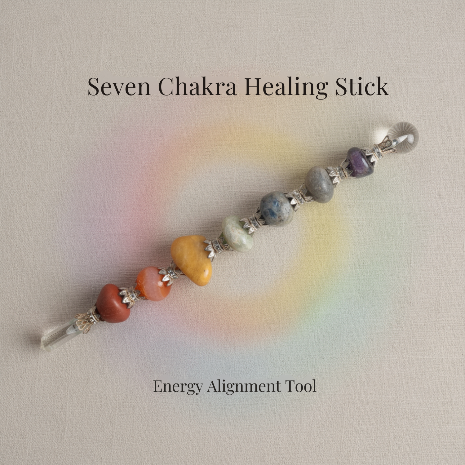 Seven Chakra Tumbled Crystal Healing Stick