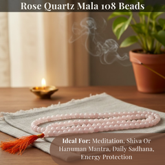 White Quartz Mala 108 Beads for Love, Healing & Emotional Balance