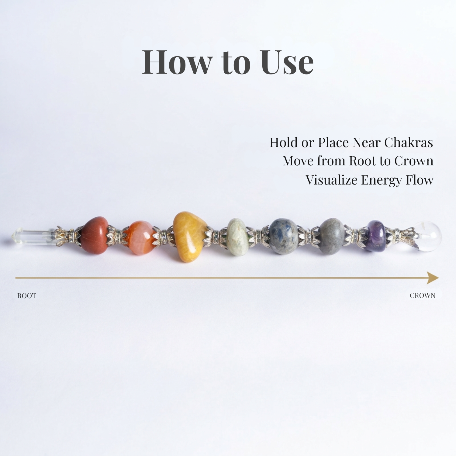 Seven Chakra Pyramid Crystal Healing Stick