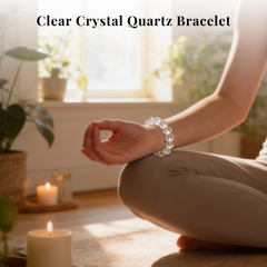 Clear Crystal Quartz Bracelet in Diamond Cut
