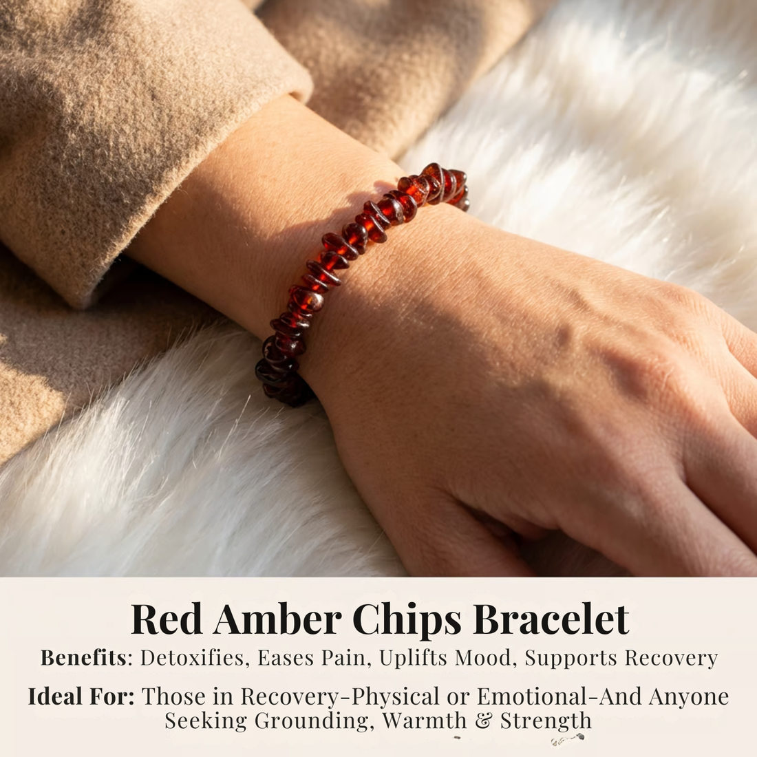 Red Amber Chips Bracelet