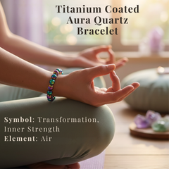 Titanium Coated Aura Quartz Bracelet