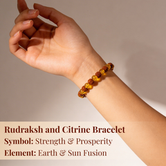 Rudraksh and Citrine Bracelet