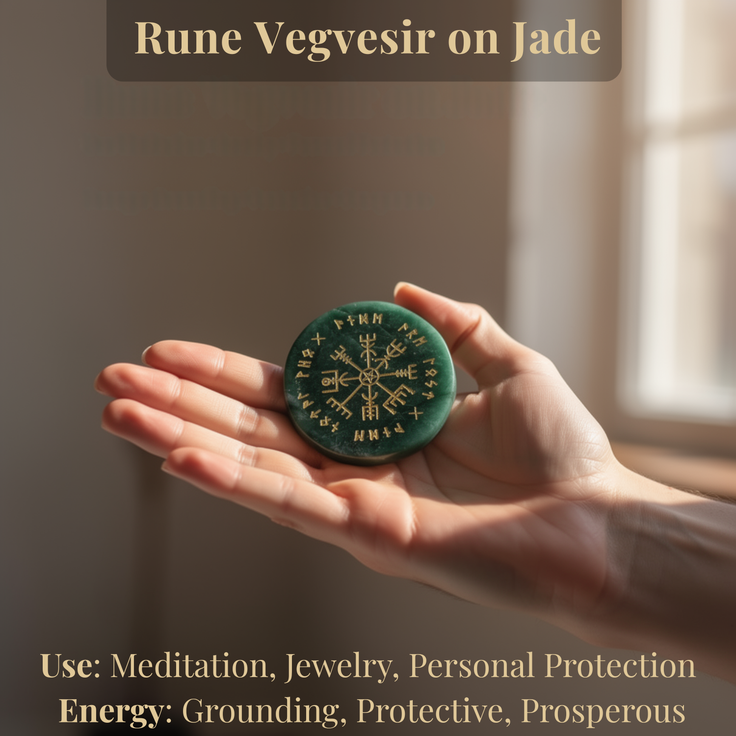 Rune Vegvisir on Jade