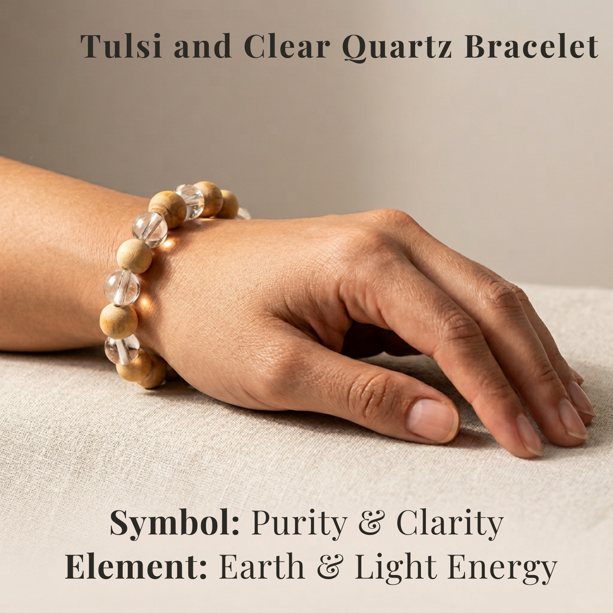 Tulsi and Clear Quartz Bracelet