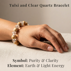 Tulsi and Clear Quartz Bracelet