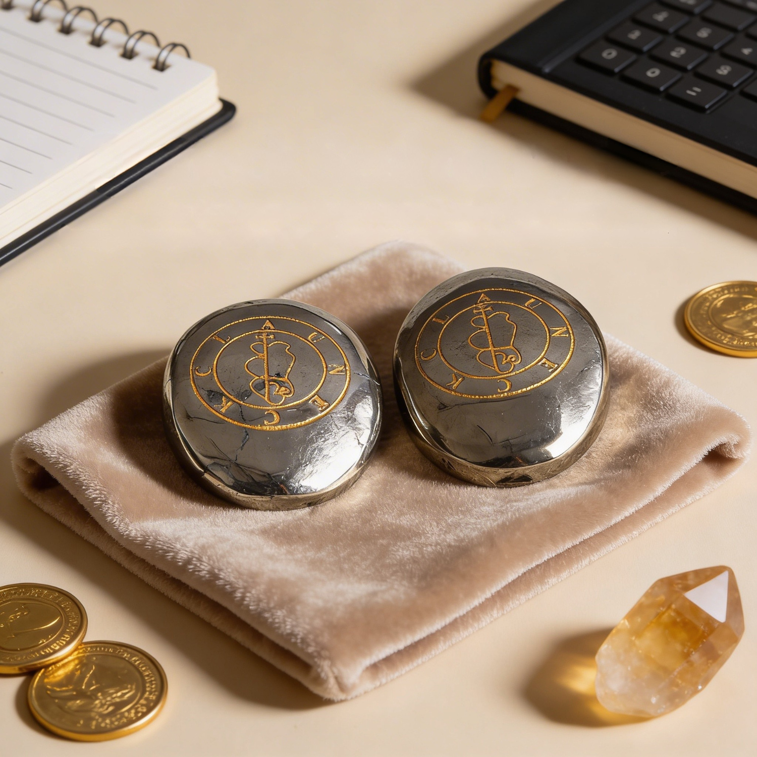 Clauneck Seal on Pyrite