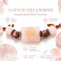 Love & Harmony Rakhi | Handmade Raksha Bandhan Rakhi with Rose Quartz Beads | Symbol of Love Compassion Emotional Balance & Positive Relationships
