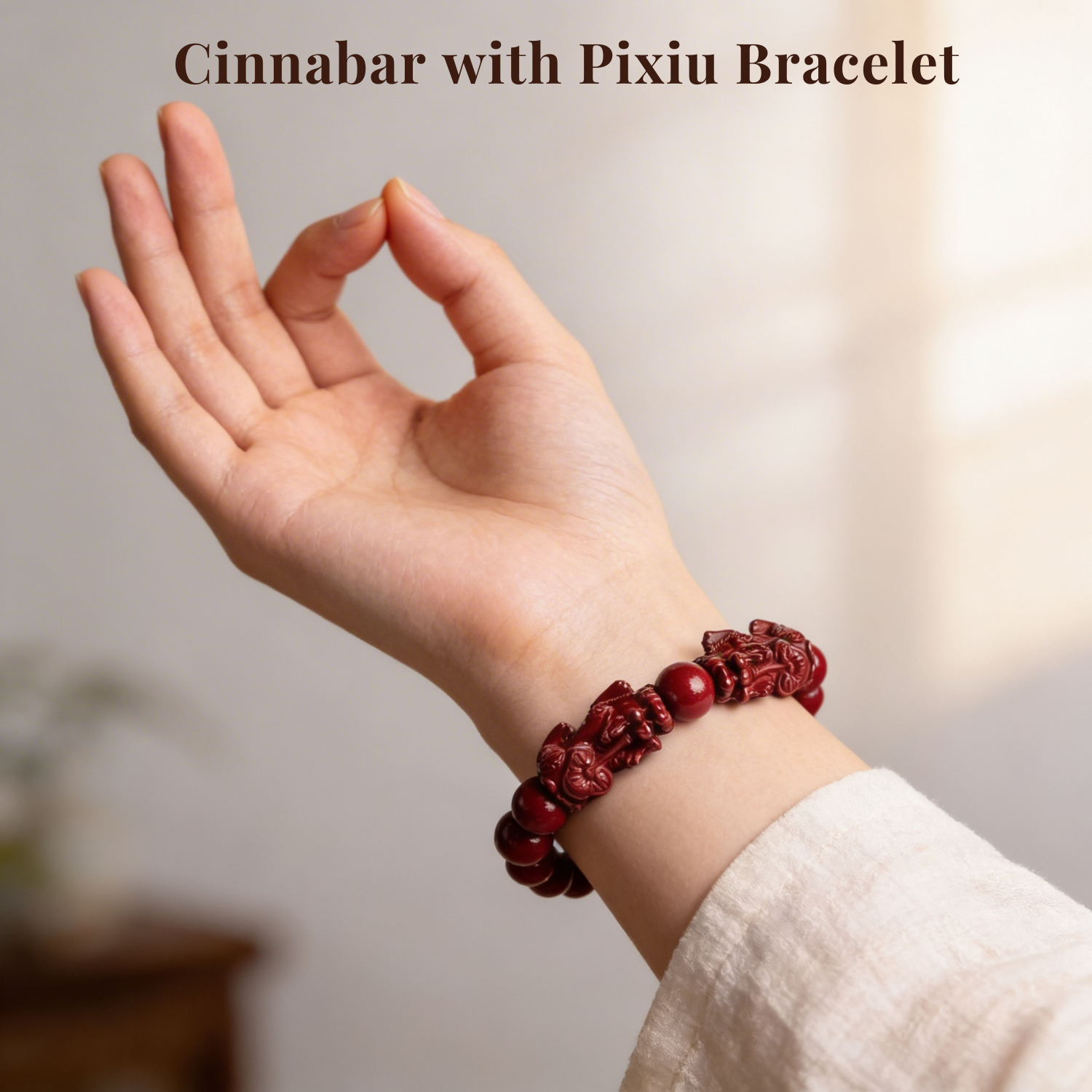 Cinnabar with Pixiu Bracelet