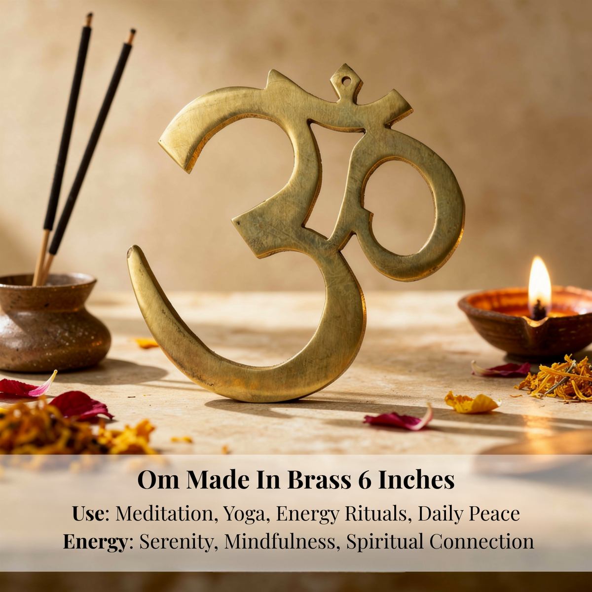Om Made In Brass 6 Inches