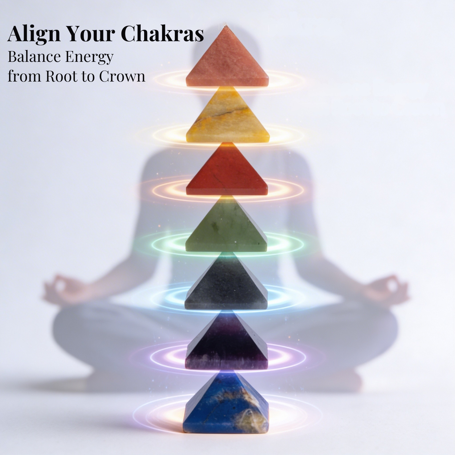 Seven Chakra Pyramid Wellness Stones