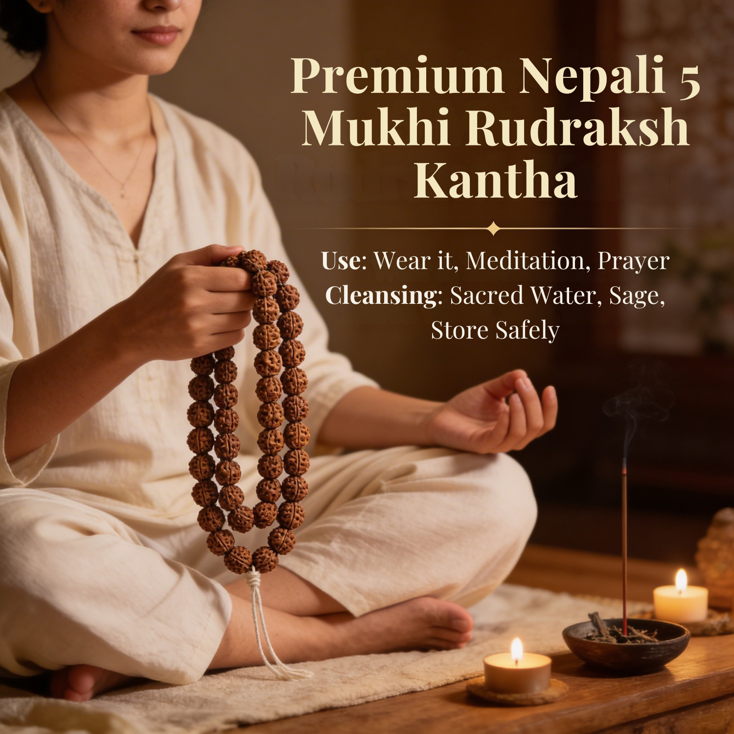 Nepali 5 Mukhi Rudraksha Kantha