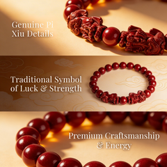 Cinnabar with Pixiu Bracelet