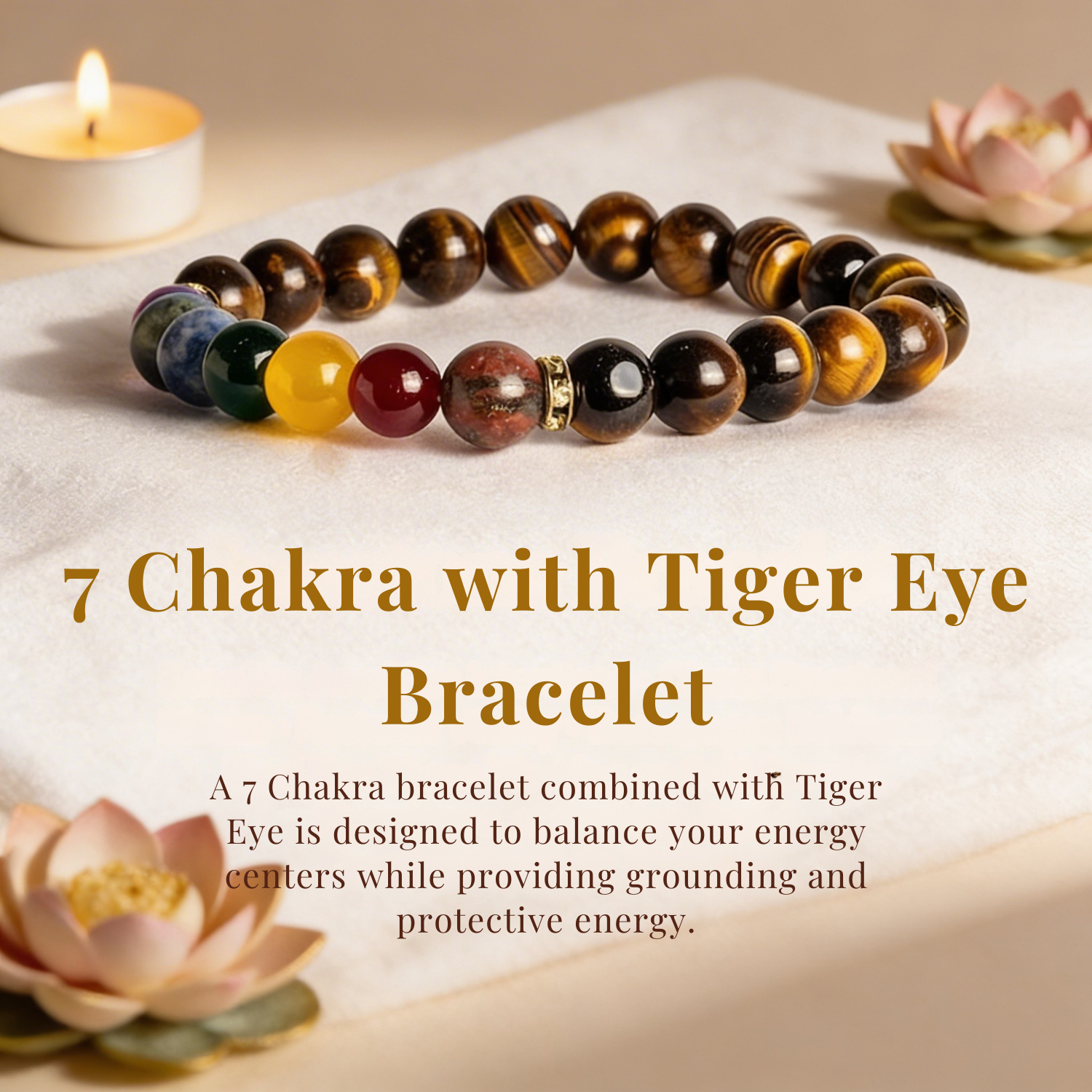 7 Chakra with Tiger Eye Bracelet