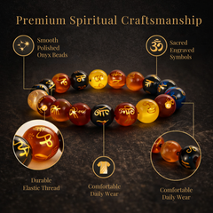 Om Mani Padmane Multi Onyx Bracelet