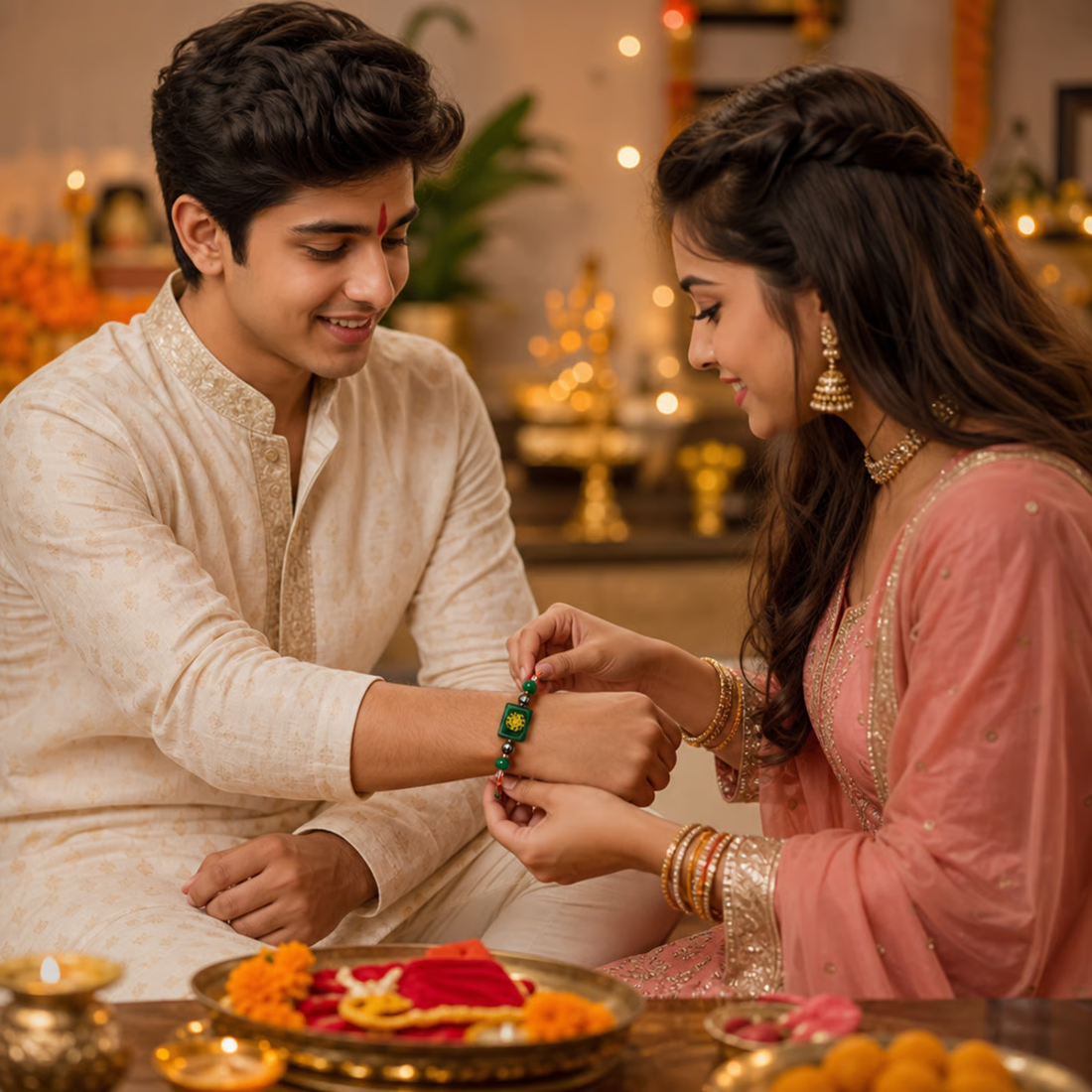 Dhan Yog Rakhi | Handmade Raksha Bandhan Rakhi with Premium Beads & Dhan Yog Charm | Symbol of Wealth Prosperity Success & Positive Energy