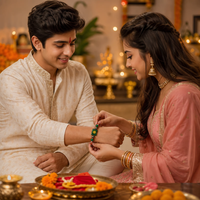 Dhan Yog Rakhi | Handmade Raksha Bandhan Rakhi with Premium Beads & Dhan Yog Charm | Symbol of Wealth Prosperity Success & Positive Energy