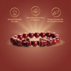 Cinnabar with Pixiu Bracelet