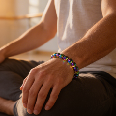 Titanium Coated Aura Quartz Bracelet