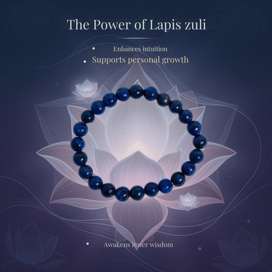 Lapis Lazuli Bracelet | Natural Crystal Beads Bracelet for Wisdom, Clarity & Spiritual Energy Balance