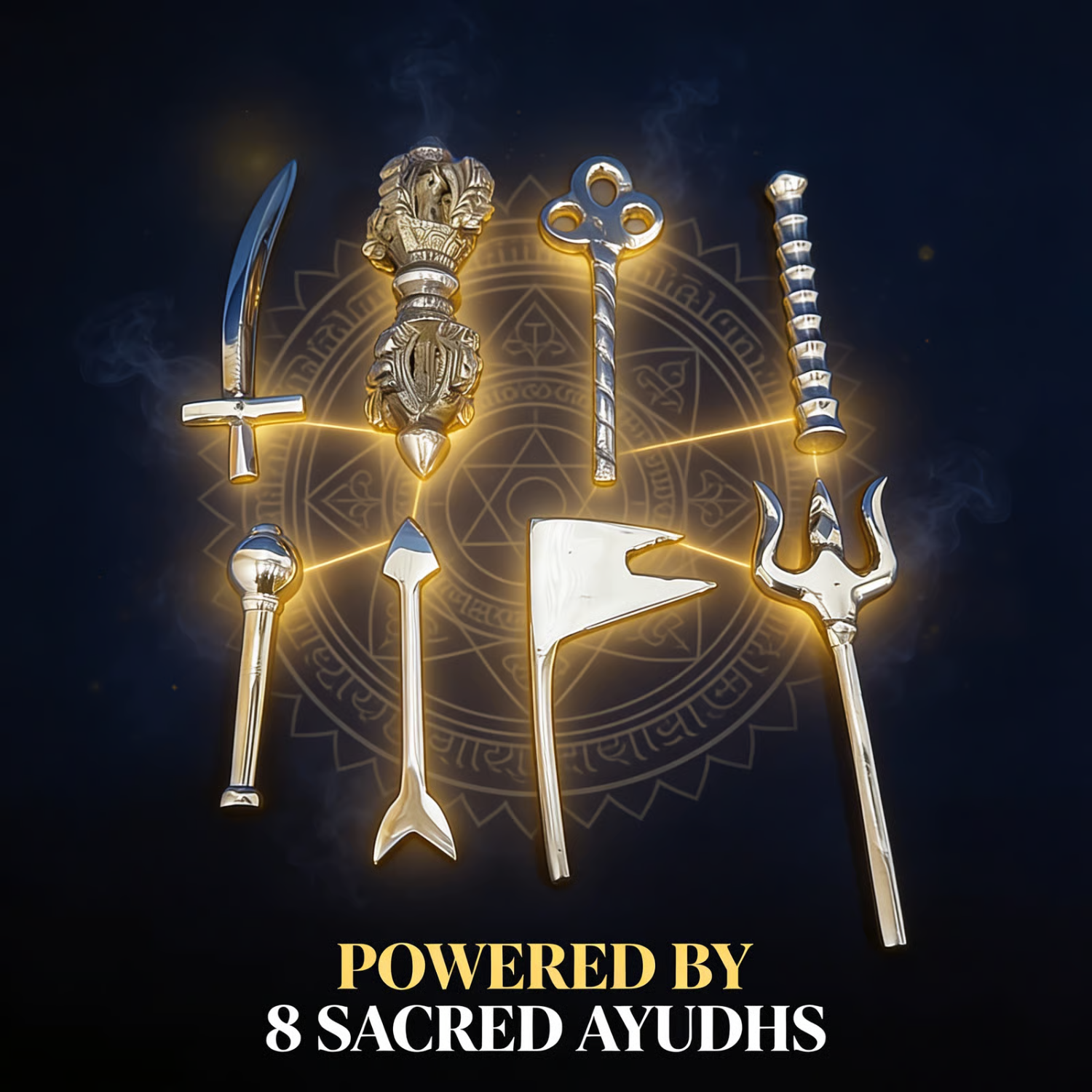 Ashta Ayudh Set for Vastu Dosha Removal & Negative Energy Protection (Brass)