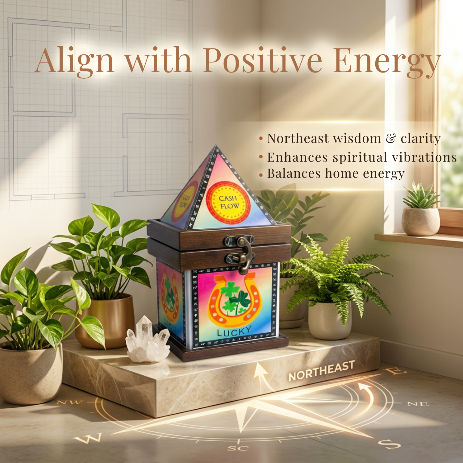 All-in-One Pyramid Box (Big) | Pyramid Wish Box Made of Fibre