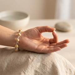 Tulsi and Clear Quartz Bracelet
