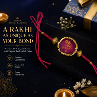 Premium Krishna Crystal Rakhi Bracelet for Brother | Natural Crystal Stone Raksha Bandhan Rakhi | Handcrafted Design with Elegant Finish