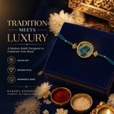 Natural Stone Handcrafted Raksha Bandhan Rakhi | Premium Crystal Rakhi Bracelet for Brother | Elegant Festive Thread