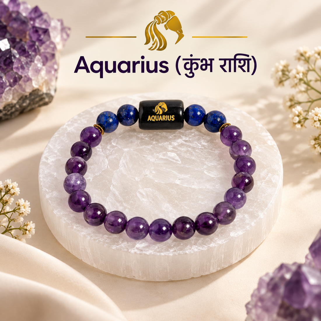 Zodiac Crystal Bracelet Collection | Natural Stone Astrology Bracelet for Men & Women | Personalized Zodiac Sign Charm Bracelet