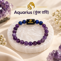Zodiac Crystal Bracelet Collection | Natural Stone Astrology Bracelet for Men & Women | Personalized Zodiac Sign Charm Bracelet