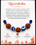 Rudraksha Rakhi | Handmade Raksha Bandhan Rakhi with Natural Rudraksha Beads & Evil Eye Design | Symbol of Protection Mental Clarity & Positive Energy