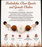 Rudraksha Clear Quartz Gomati Chakra Rakhi | Handmade Raksha Bandhan Rakhi with Spiritual Beads | Symbol of Growth Positive Energy Protection & Prosperity